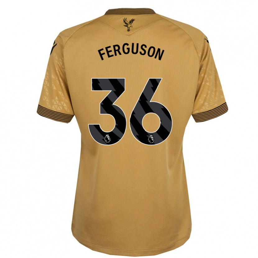 Danxen Børn Nathan Ferguson #36 Guld Sort Udebane Spillertrøjer 2025/26 Trøje T-Shirt