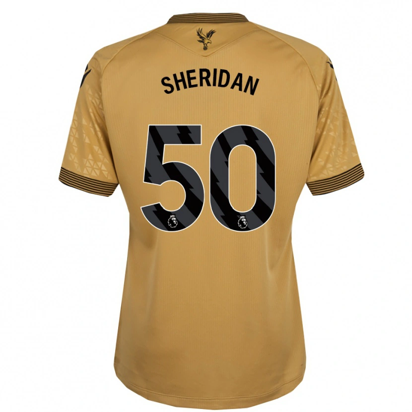 Danxen Børn Joe Sheridan #50 Guld Sort Udebane Spillertrøjer 2025/26 Trøje T-Shirt
