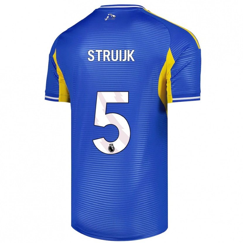 Danxen Børn Pascal Struijk #5 Blå Gul Udebane Spillertrøjer 2025/26 Trøje T-Shirt