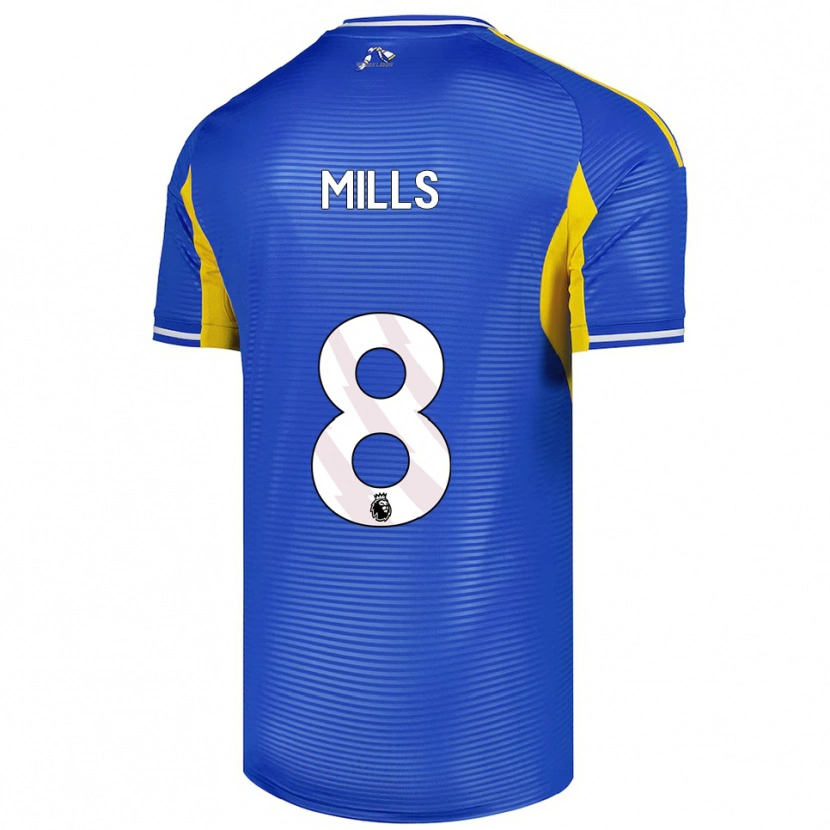 Danxen Børn Callum Mills #8 Blå Gul Udebane Spillertrøjer 2025/26 Trøje T-Shirt