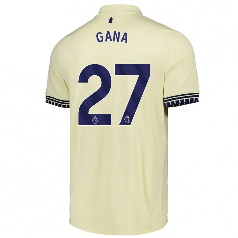 Danxen Børn Idrissa Gueye #27 Off White Sort Udebane Spillertrøjer 2025/26 Trøje T-Shirt