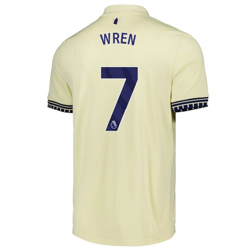 Danxen Børn Kean Wren #7 Off White Sort Udebane Spillertrøjer 2025/26 Trøje T-Shirt