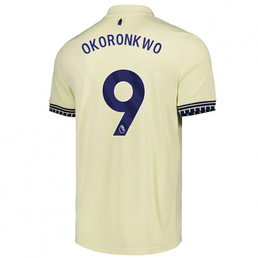 Danxen Børn Francis Okoronkwo #9 Off White Sort Udebane Spillertrøjer 2025/26 Trøje T-Shirt
