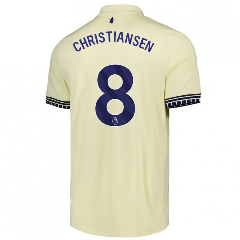 Danxen Børn Izzy Christiansen #8 Off White Sort Udebane Spillertrøjer 2025/26 Trøje T-Shirt