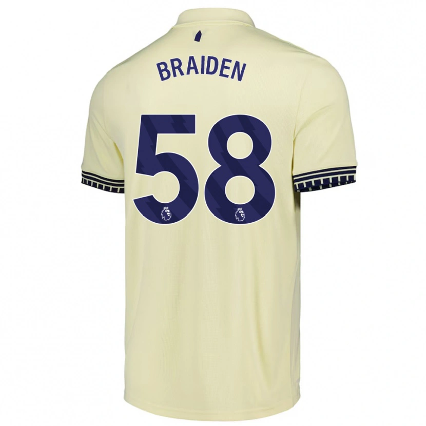 Danxen Børn Braiden Graham #58 Off White Sort Udebane Spillertrøjer 2025/26 Trøje T-Shirt