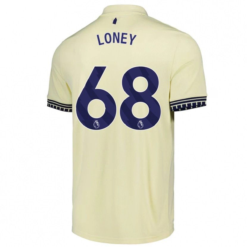 Danxen Børn Ceiran Loney #68 Off White Sort Udebane Spillertrøjer 2025/26 Trøje T-Shirt