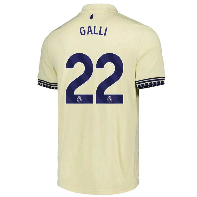 Danxen Børn Aurora Galli #22 Off White Sort Udebane Spillertrøjer 2025/26 Trøje T-Shirt