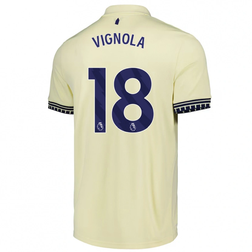 Danxen Børn Ornella Vignola #18 Off White Sort Udebane Spillertrøjer 2025/26 Trøje T-Shirt