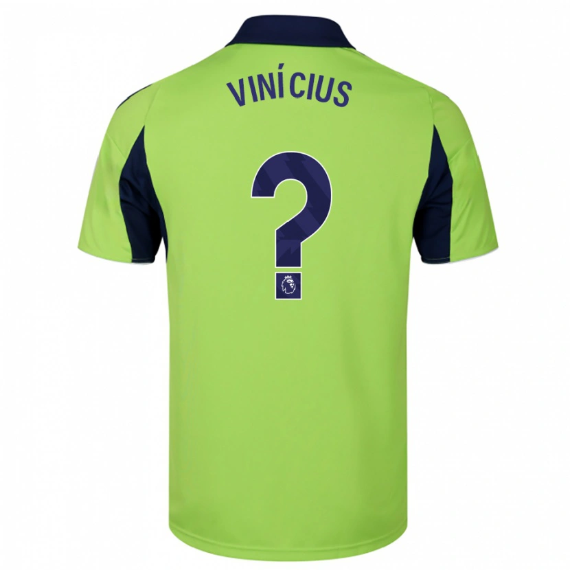 Danxen Børn Carlos Vinícius #0 Grøn Navy Hvid Udebane Spillertrøjer 2025/26 Trøje T-Shirt