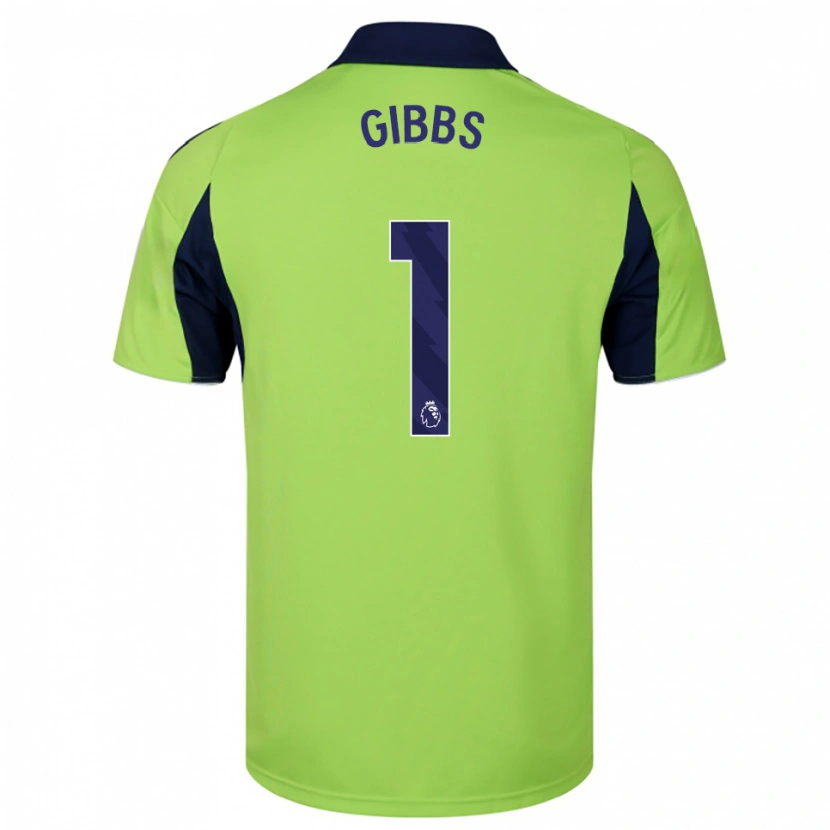 Danxen Børn Frankie Gibbs #1 Grøn Navy Hvid Udebane Spillertrøjer 2025/26 Trøje T-Shirt
