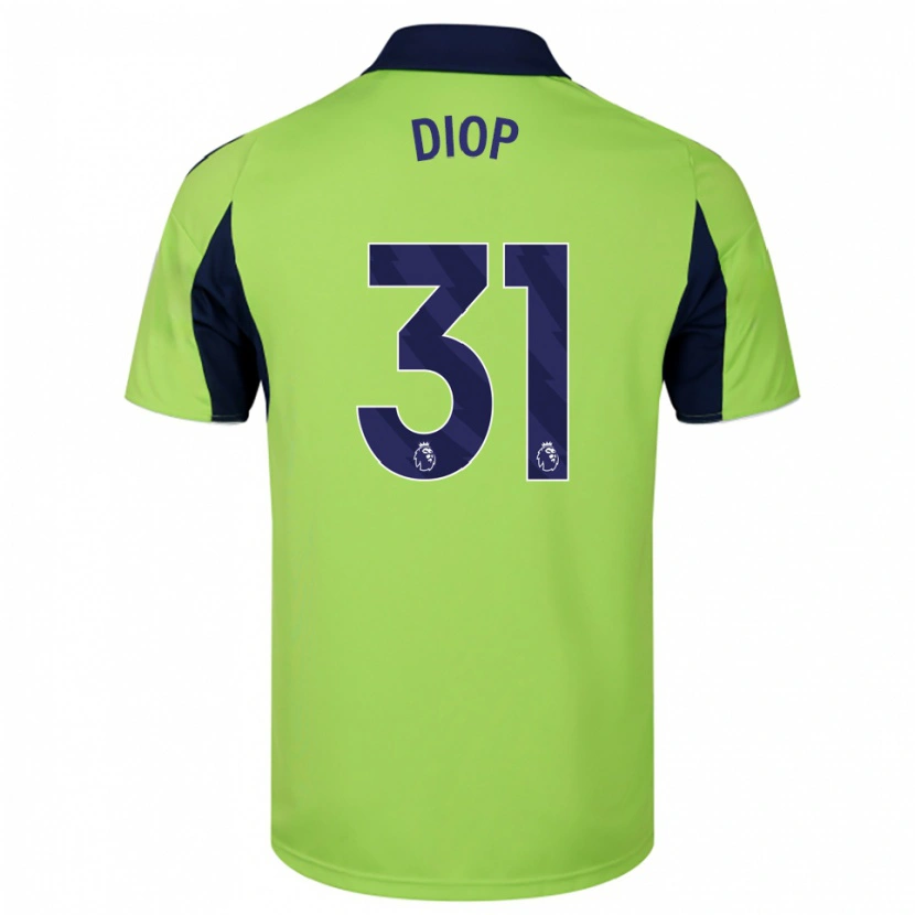 Danxen Børn Issa Diop #31 Grøn Navy Hvid Udebane Spillertrøjer 2025/26 Trøje T-Shirt