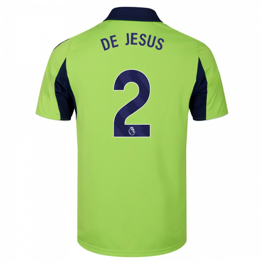 Danxen Børn Brad De Jesus #2 Grøn Navy Hvid Udebane Spillertrøjer 2025/26 Trøje T-Shirt
