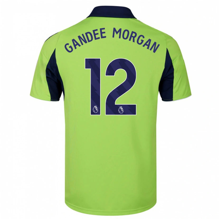 Danxen Børn Stella Gandee Morgan #12 Grøn Navy Hvid Udebane Spillertrøjer 2025/26 Trøje T-Shirt