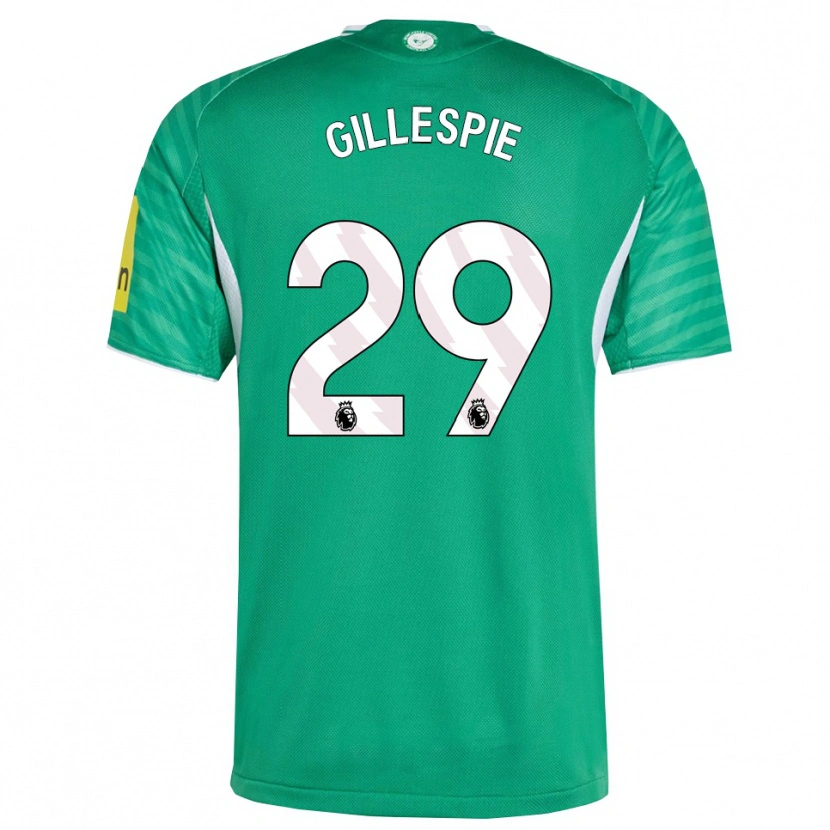 Danxen Børn Mark Gillespie #29 Grøn Hvid Udebane Spillertrøjer 2025/26 Trøje T-Shirt