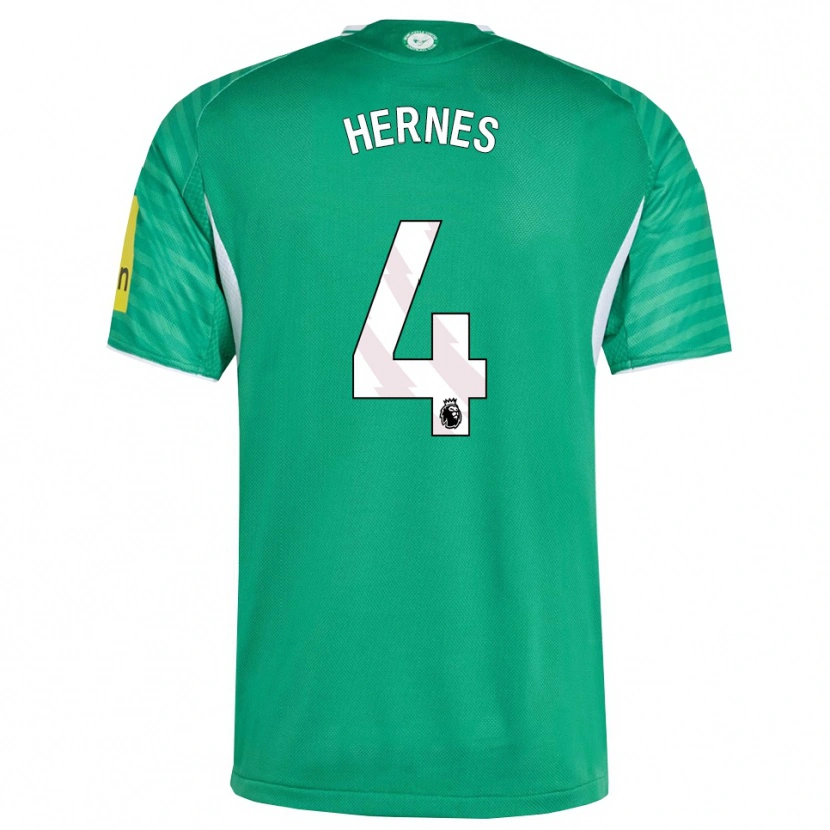 Danxen Børn Travis Hernes #4 Grøn Hvid Udebane Spillertrøjer 2025/26 Trøje T-Shirt
