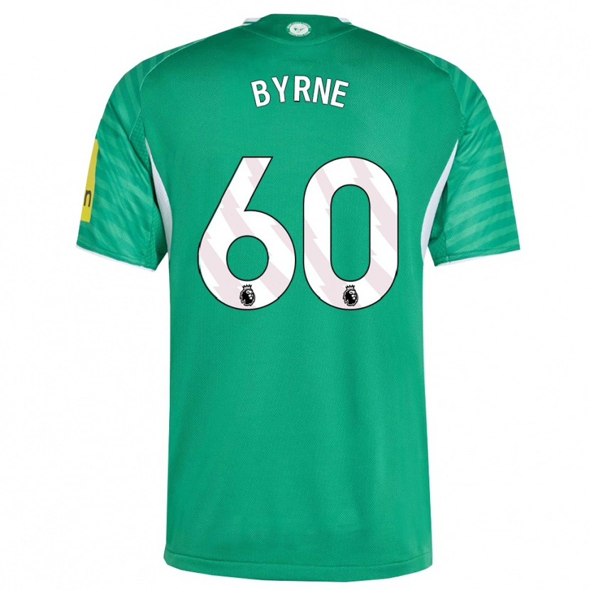 Danxen Børn Reece Byrne #60 Grøn Hvid Udebane Spillertrøjer 2025/26 Trøje T-Shirt