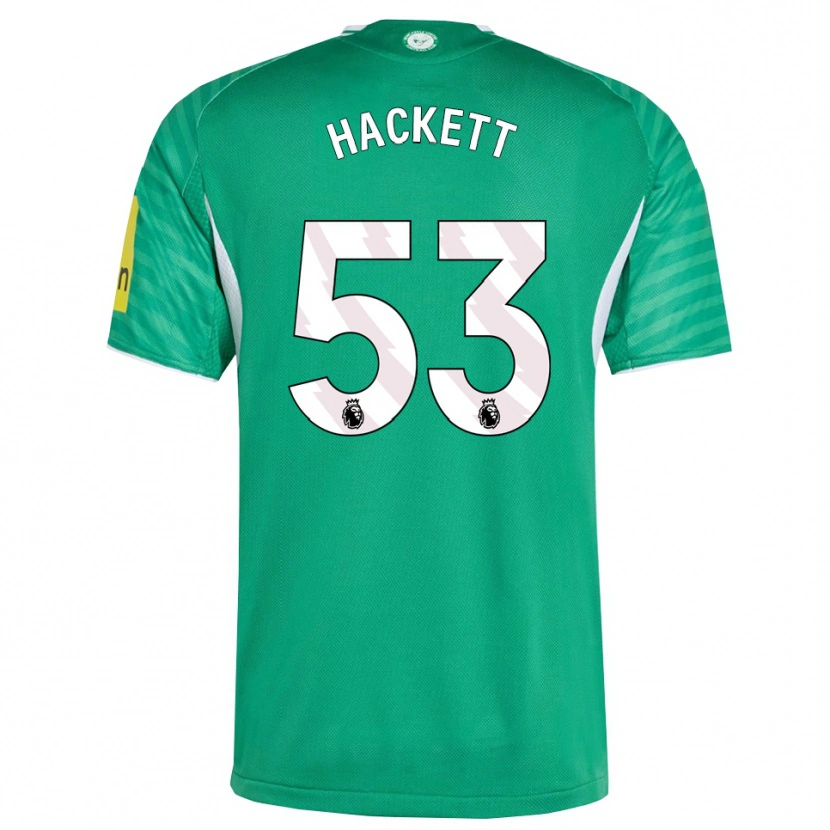 Danxen Børn Jordan Hackett #53 Grøn Hvid Udebane Spillertrøjer 2025/26 Trøje T-Shirt