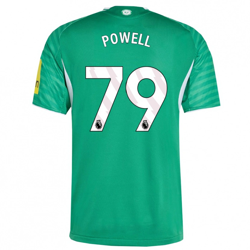 Danxen Børn Rory Powell #79 Grøn Hvid Udebane Spillertrøjer 2025/26 Trøje T-Shirt