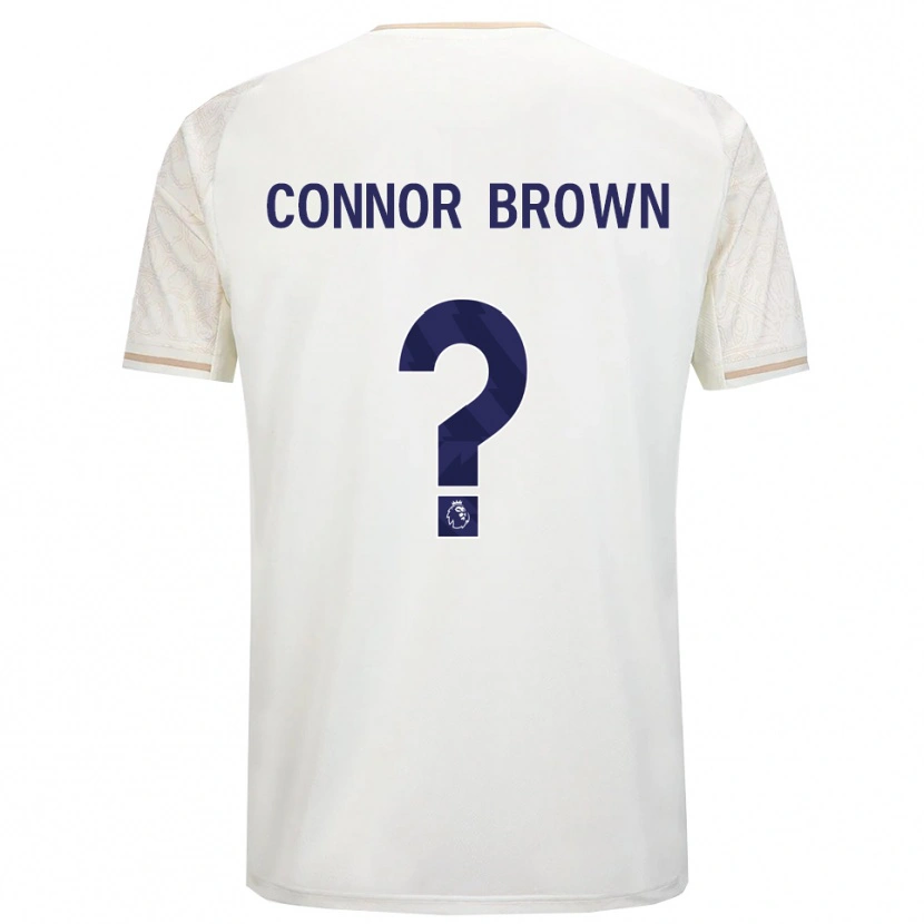 Danxen Børn Connor Brown #0 Off White Sort Udebane Spillertrøjer 2025/26 Trøje T-Shirt