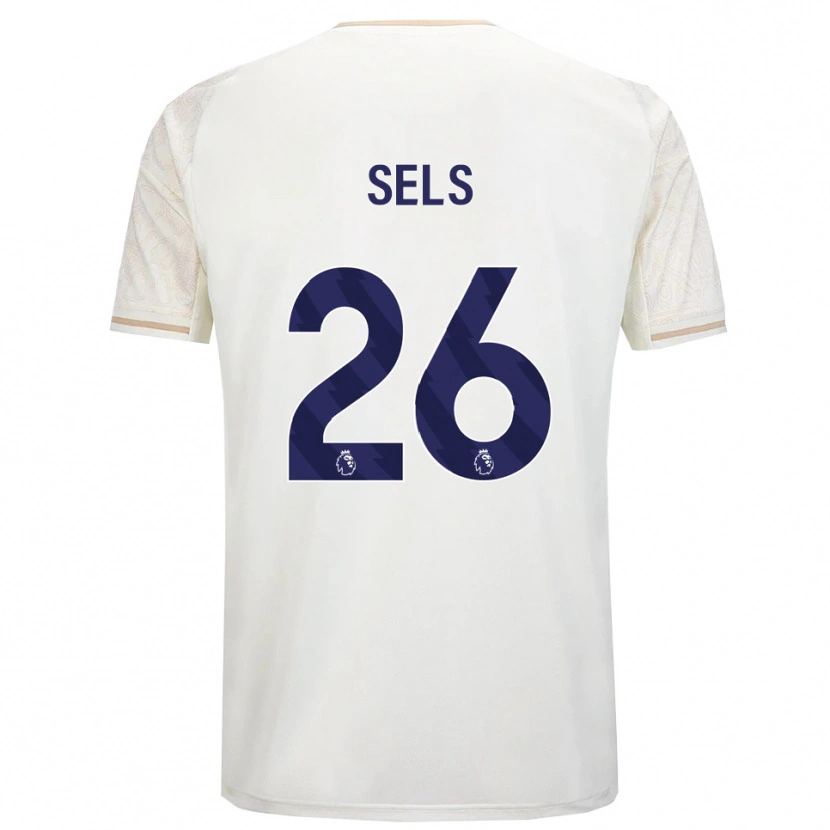 Danxen Børn Matz Sels #26 Off White Sort Udebane Spillertrøjer 2025/26 Trøje T-Shirt