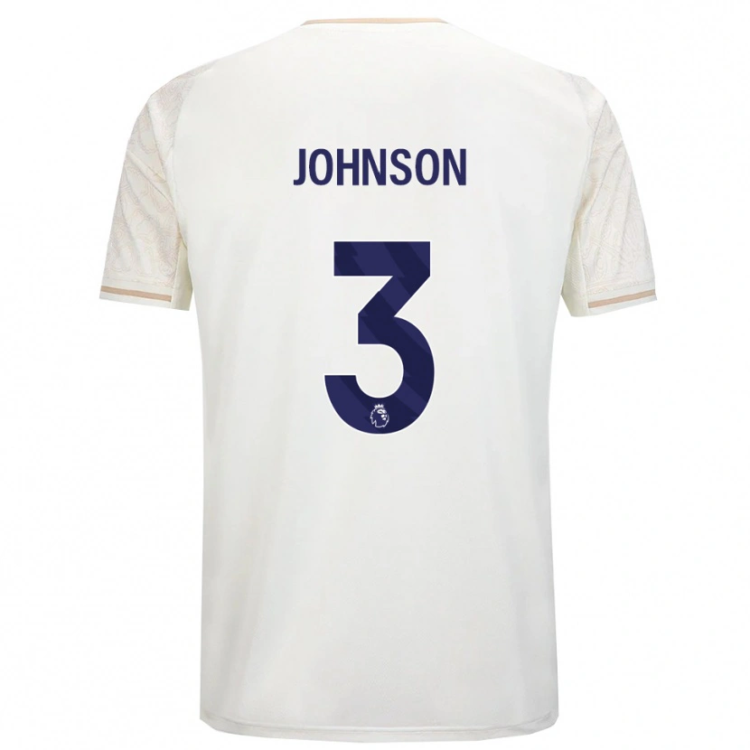 Danxen Børn Nat Johnson #3 Off White Sort Udebane Spillertrøjer 2025/26 Trøje T-Shirt