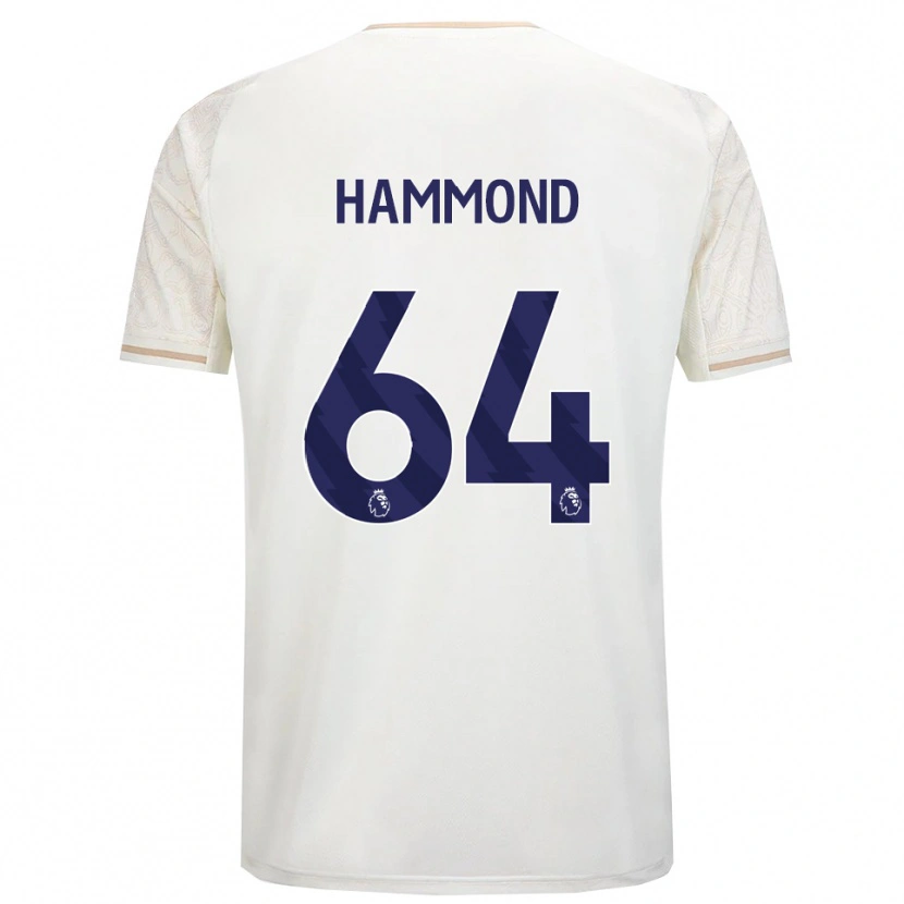 Danxen Børn Ben Hammond #64 Off White Sort Udebane Spillertrøjer 2025/26 Trøje T-Shirt