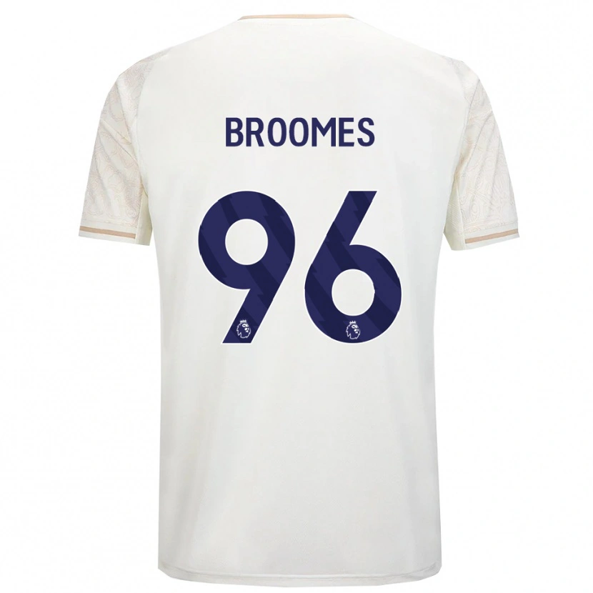 Danxen Børn Ethan Broomes #96 Off White Sort Udebane Spillertrøjer 2025/26 Trøje T-Shirt