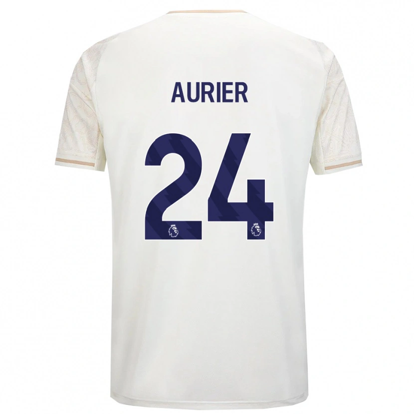 Danxen Børn Serge Aurier #24 Off White Sort Udebane Spillertrøjer 2025/26 Trøje T-Shirt