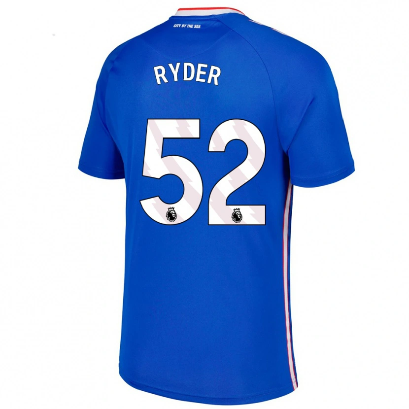 Danxen Børn Joe Ryder #52 Blå Hvid Udebane Spillertrøjer 2025/26 Trøje T-Shirt