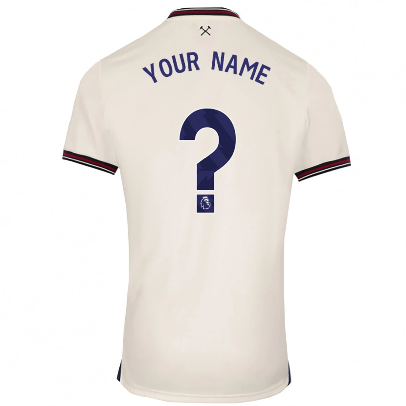 Danxen Børn Dit Navn #0 Off White Udebane Spillertrøjer 2025/26 Trøje T-Shirt