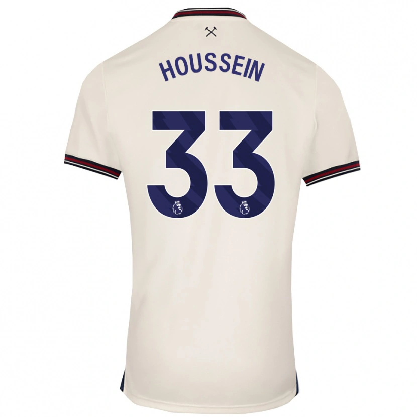 Danxen Børn Halle Houssein #33 Off White Udebane Spillertrøjer 2025/26 Trøje T-Shirt