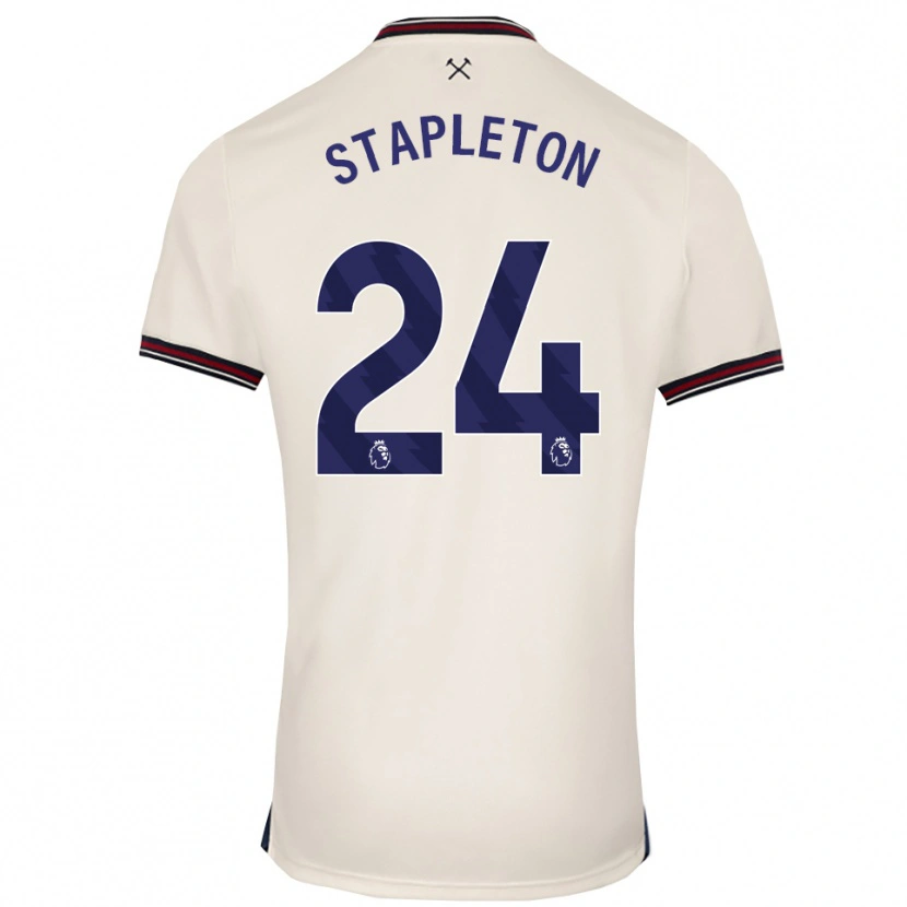 Danxen Børn Jessie Stapleton #24 Off White Udebane Spillertrøjer 2025/26 Trøje T-Shirt
