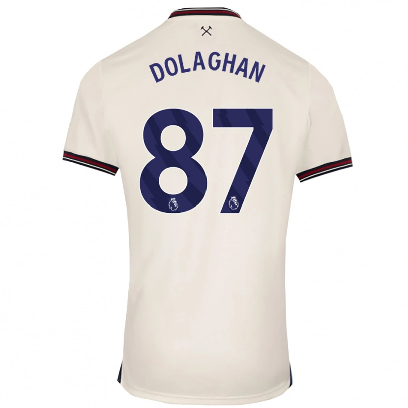 Danxen Børn Brad Dolaghan #87 Off White Udebane Spillertrøjer 2025/26 Trøje T-Shirt