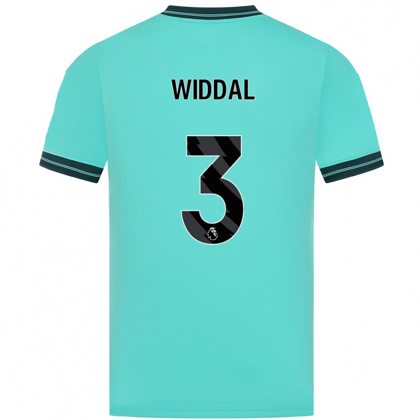 Danxen Børn Natalie Widdal #3 Himmelblå Grøn Udebane Spillertrøjer 2025/26 Trøje T-Shirt
