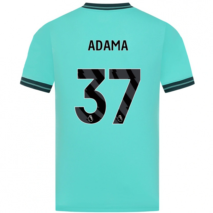 Danxen Børn Adama Traore #37 Himmelblå Grøn Udebane Spillertrøjer 2025/26 Trøje T-Shirt