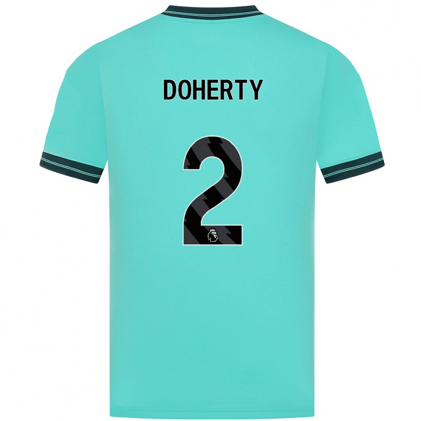 Danxen Børn Matt Doherty #2 Himmelblå Grøn Udebane Spillertrøjer 2025/26 Trøje T-Shirt