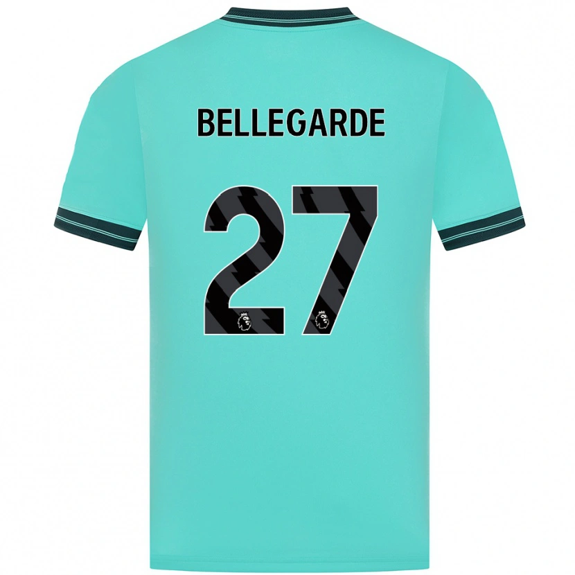 Danxen Børn Jean-Ricner Bellegarde #27 Himmelblå Grøn Udebane Spillertrøjer 2025/26 Trøje T-Shirt