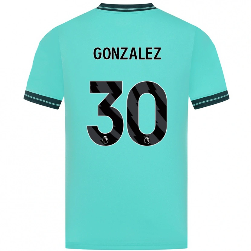 Danxen Børn Enso González #30 Himmelblå Grøn Udebane Spillertrøjer 2025/26 Trøje T-Shirt