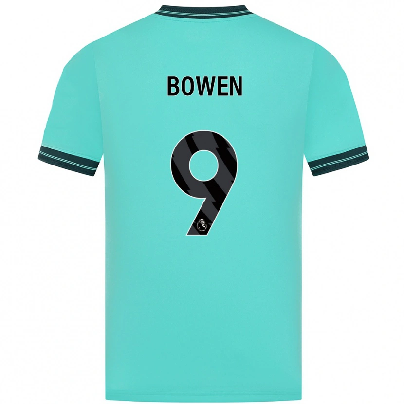 Danxen Børn Reiss Bowen #9 Himmelblå Grøn Udebane Spillertrøjer 2025/26 Trøje T-Shirt