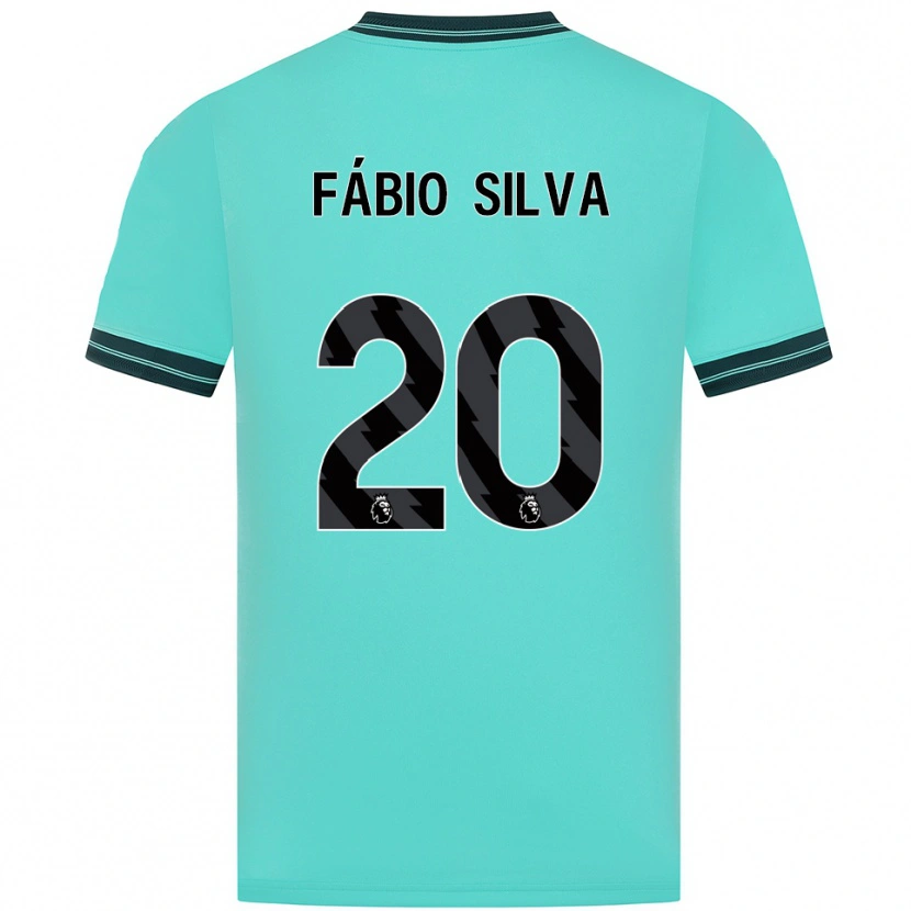Danxen Børn Fábio Silva #20 Himmelblå Grøn Udebane Spillertrøjer 2025/26 Trøje T-Shirt