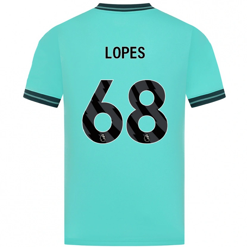 Danxen Børn Leo Lopes #68 Himmelblå Grøn Udebane Spillertrøjer 2025/26 Trøje T-Shirt