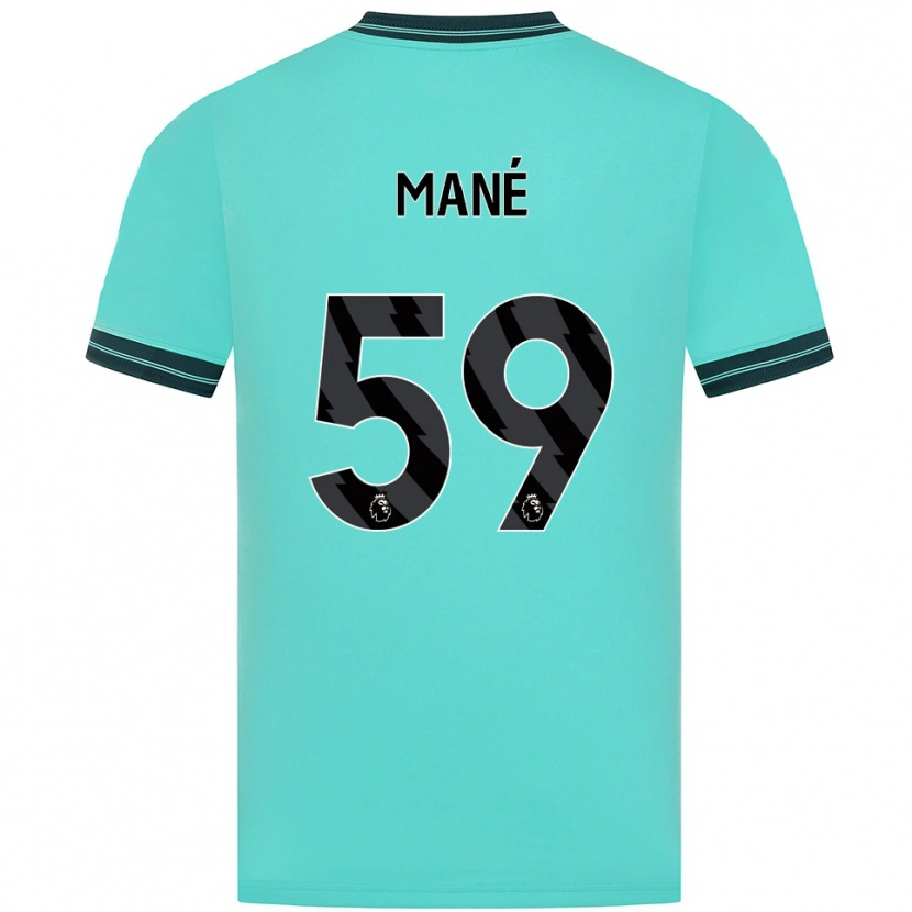 Danxen Børn Mateus Mané #59 Himmelblå Grøn Udebane Spillertrøjer 2025/26 Trøje T-Shirt