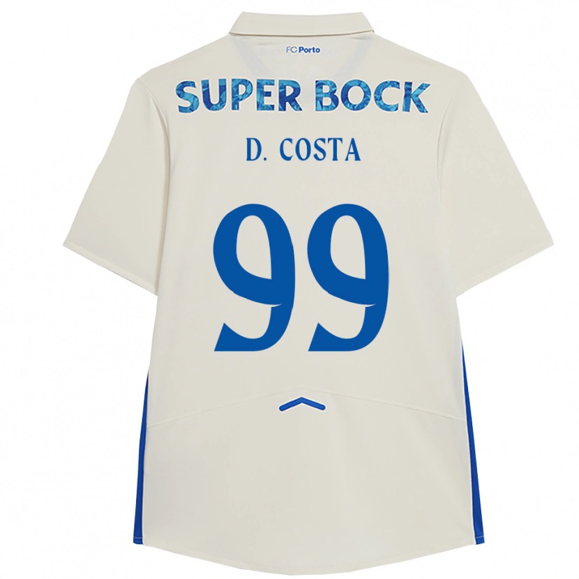 Danxen Børn Diogo Costa #99 Hvid Blå Tredje Sæt Spillertrøjer 2025/26 Trøje T-Shirt