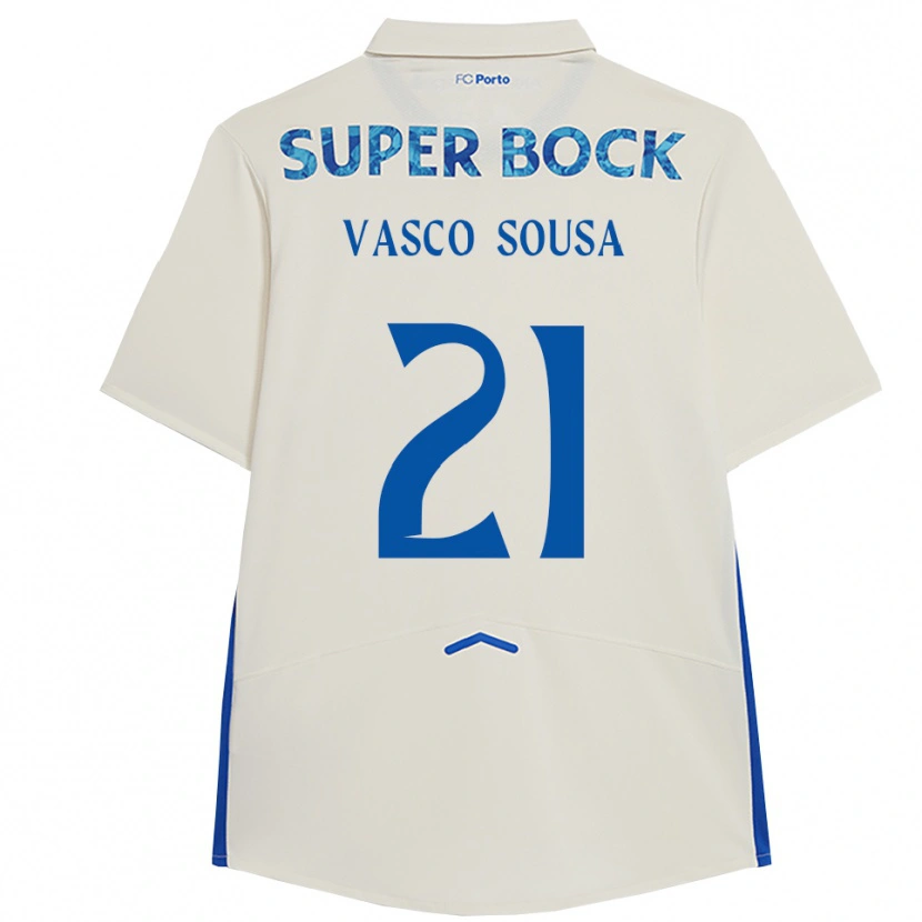 Danxen Børn Vasco Sousa #21 Hvid Blå Tredje Sæt Spillertrøjer 2025/26 Trøje T-Shirt