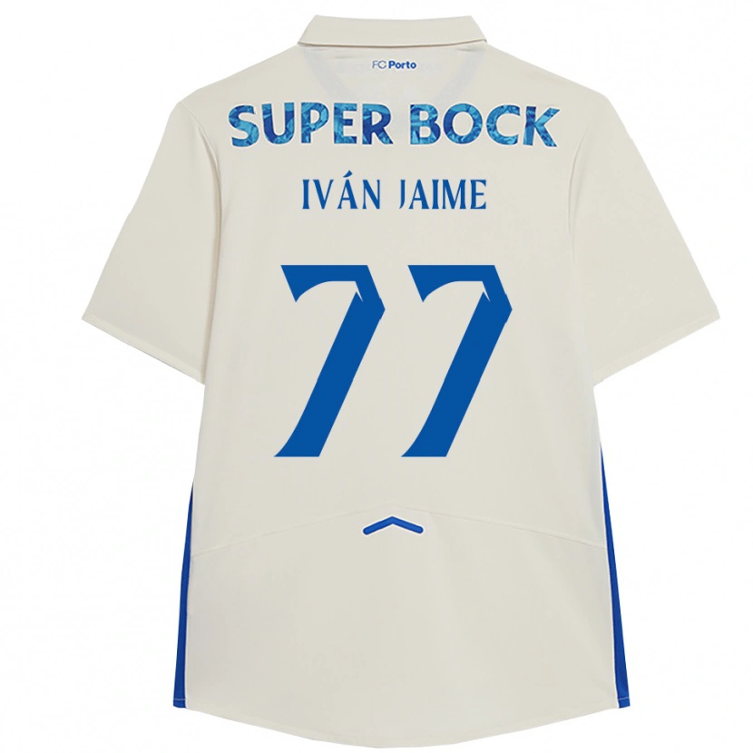 Danxen Børn Iván Jaime #77 Hvid Blå Tredje Sæt Spillertrøjer 2025/26 Trøje T-Shirt