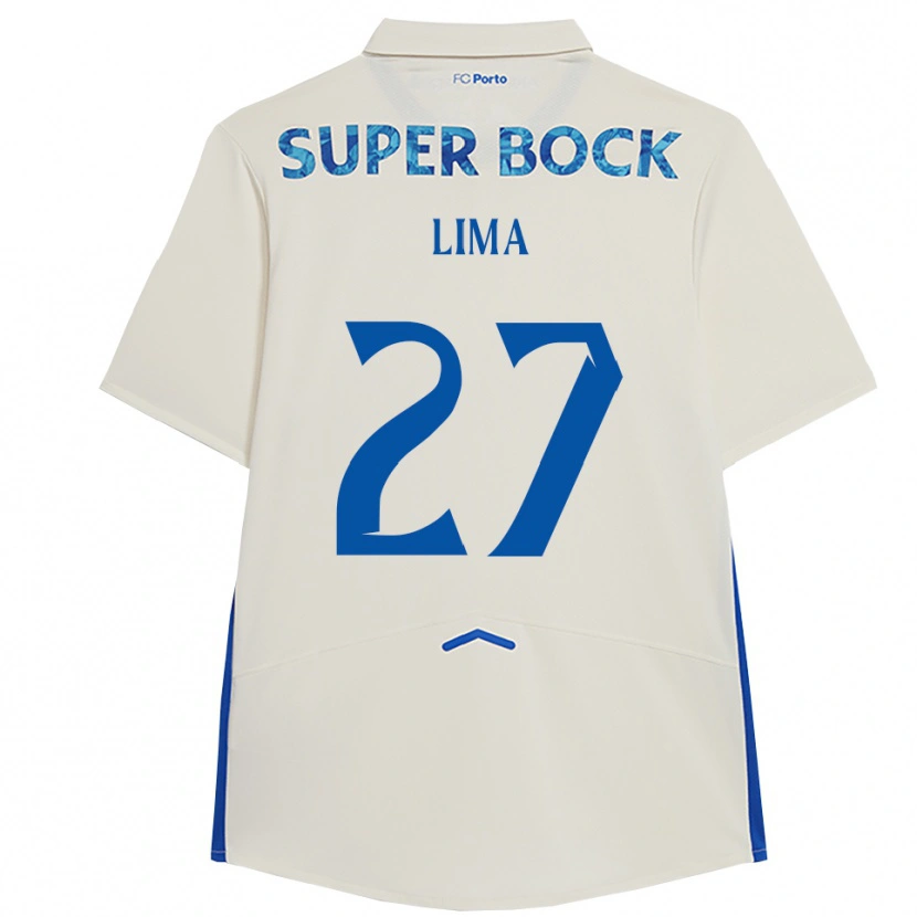 Danxen Børn Cláudia Lima #27 Hvid Blå Tredje Sæt Spillertrøjer 2025/26 Trøje T-Shirt