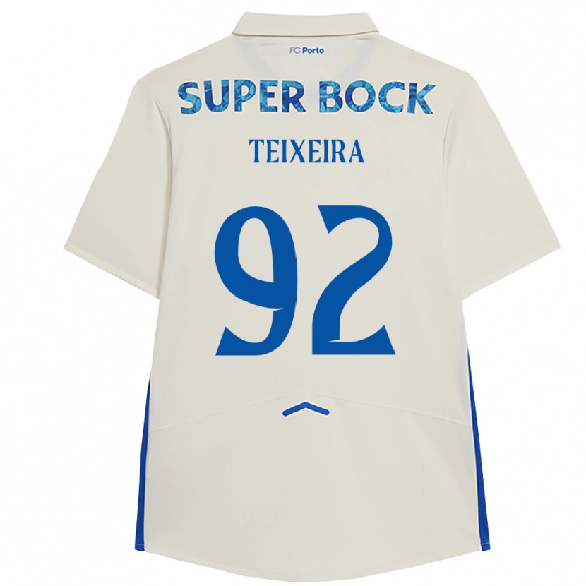 Danxen Børn João Teixeira #92 Hvid Blå Tredje Sæt Spillertrøjer 2025/26 Trøje T-Shirt