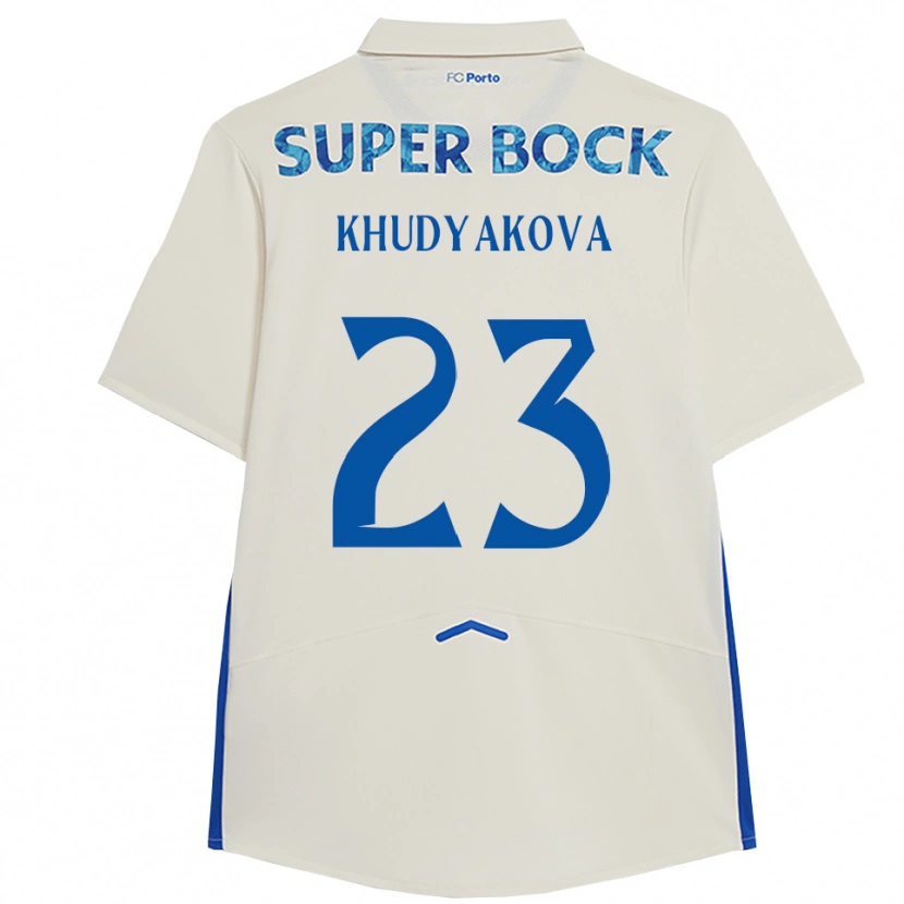 Danxen Børn Verónica Khudyakova #23 Hvid Blå Tredje Sæt Spillertrøjer 2025/26 Trøje T-Shirt