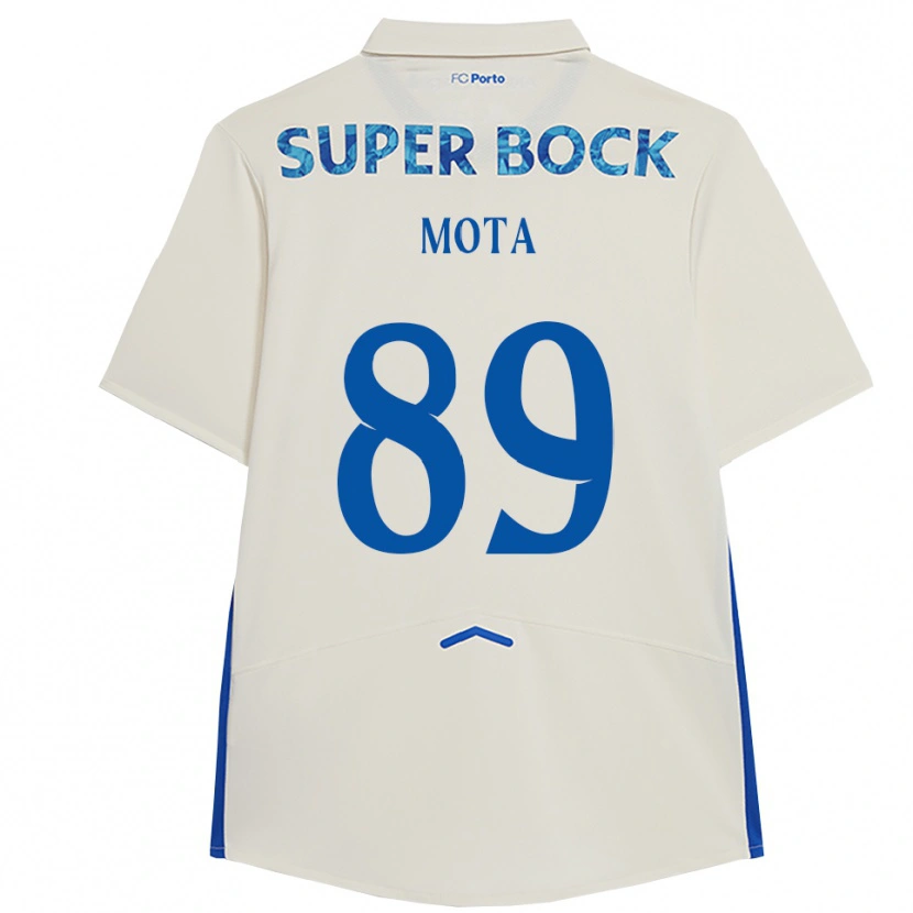 Danxen Børn Luís Mota #89 Hvid Blå Tredje Sæt Spillertrøjer 2025/26 Trøje T-Shirt