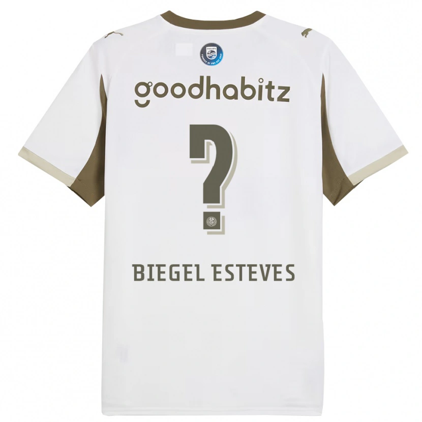 Danxen Børn Moon Biegel Esteves #0 Hvid Grå Tredje Sæt Spillertrøjer 2025/26 Trøje T-Shirt